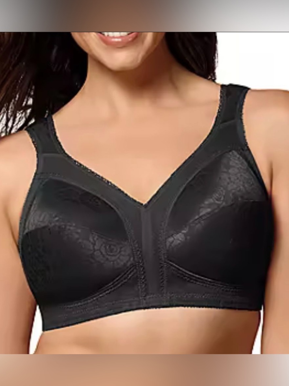 NIB BLACK PLAYTEX 18 HOUR ULTIMATE SHOULDER COMFORT BRA 42DD